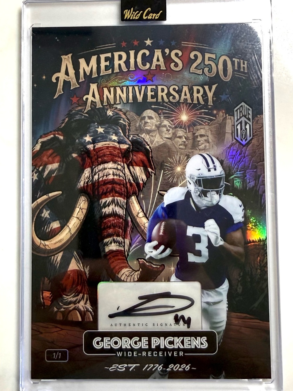 George Pickens Wild Card Mammoth 250th Anniversary True 1:1 Autograph